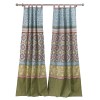 Kaw 84x42 Inch Multicolor Geometric Polyester Tab Top Curtains, Privacy Light Blocking, Bohemian Mid Century Modern Window Panel Set (2 Panels & Tiebacks)