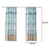 Vira 63 Inch Ocean Wave Beach Curtains, Linen Cotton Blend, Rod Pocket, 2 Panels, Tiebacks, Privacy Liner, Machine Washable