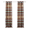 Southwest Microfiber Grommet Curtains 84 Inch, Geometric Print, 2 Panels + Tiebacks, Privacy Lined, Machine Washable