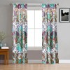 Vana 84 Inch Paisley Window Curtains, Turquoise Blue Pink Yellow Rod Pocket Panels, Microfiber, Privacy Liner, Tiebacks, Set of 2