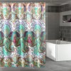 Vana 72x72 Inch Microfiber Shower Curtain - Blue Red Paisley Floral Print Bathroom Decor
