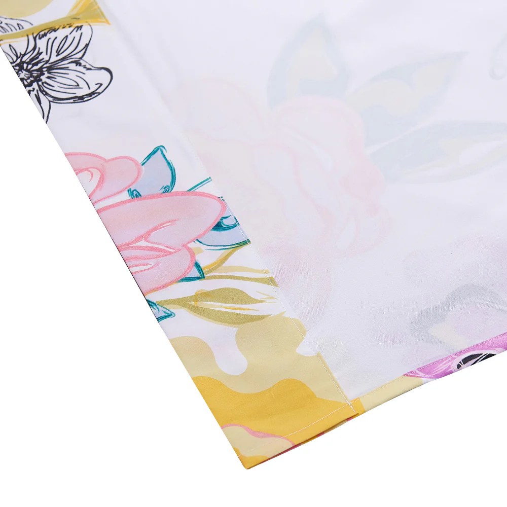Minsk 84x42 Inch Gray Flower Curtains, Polyester, Lined, 2 Panels, Tiebacks, Vibrant Colors, Machine Washable