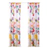 Minsk 84x42 Inch Gray Flower Curtains, Polyester, Lined, 2 Panels, Tiebacks, Vibrant Colors, Machine Washable