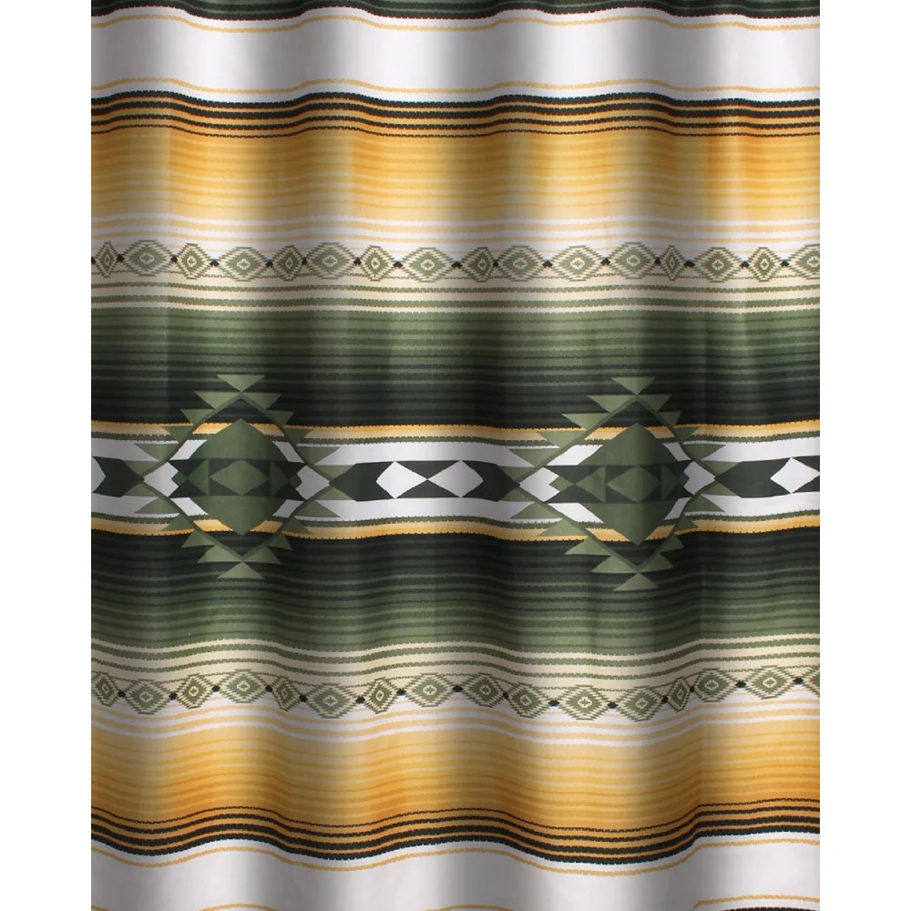 Jashua 72x72 Inch Southwest Shower Curtain, Yellow Stripe, Microfiber Polyester, Buttonhole, Modern Bathroom Decor