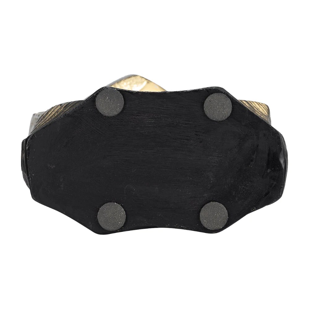 Kaya 9" Gold & Black Metal Vase - Square Geometric Accent Vase for Home Decor