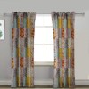 Turin 63 Inch Patchwork Flower Curtains, Brushed Microfiber, 2 Panels, Tiebacks, Rod Pocket, Privacy Liner, Multicolor Bohemian Decor