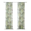 Eden 84" Green Microfiber Butterfly Songbird Window Curtains with Tiebacks - Privacy Liner, Rod Pocket, Botanical Floral Print
