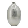Silver Metal Vase, 14 Inch Tall, Modern Curved Bottleneck Vase, Aluminum, Decorative Flower Vase, Home Decor