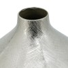 Silver Metal Vase, 14 Inch Tall, Modern Curved Bottleneck Vase, Aluminum, Decorative Flower Vase, Home Decor