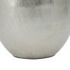 Silver Metal Vase, 14 Inch Tall, Modern Curved Bottleneck Vase, Aluminum, Decorative Flower Vase, Home Decor