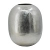 Chan 13" Silver Aluminum Metal Vase - Modern Round Curved Decorative Flower Vase for Home Decor