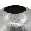 Chan 13" Silver Aluminum Metal Vase - Modern Round Curved Decorative Flower Vase for Home Decor