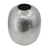 Chan 13" Silver Aluminum Metal Vase - Modern Round Curved Decorative Flower Vase for Home Decor