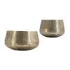 Gold Metal Decorative Bowls Set of 2 - Aluminum, Curved, Hammered Texture, Vintage Style, 12.2" & 9.4"
