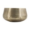 Gold Metal Decorative Bowls Set of 2 - Aluminum, Curved, Hammered Texture, Vintage Style, 12.2" & 9.4"
