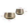 Gold Metal Decorative Bowls Set of 2 - Aluminum, Curved, Hammered Texture, Vintage Style, 12.2" & 9.4"