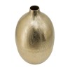 Gold Metal Vase, 14 Inch Tall, Modern, Curved, Bottleneck, Aluminum, Decorative Flower Vase