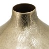 Gold Metal Vase, 14 Inch Tall, Modern, Curved, Bottleneck, Aluminum, Decorative Flower Vase
