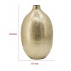 Gold Metal Vase, 14 Inch Tall, Modern, Curved, Bottleneck, Aluminum, Decorative Flower Vase