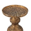 Mia 24" Antique Brass Metal Pillar Candle Holder - Turned Pedestal, Vintage Style, Bronze, Rustic, Decorative Accessory