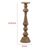 Mia 24" Antique Brass Metal Pillar Candle Holder - Turned Pedestal, Vintage Style, Bronze, Rustic, Decorative Accessory