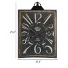 27" Vintage Distressed Black Metal Wall Clock - Large Numbers, Rustic Farmhouse Decor