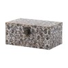 Leo 3-Piece Decorative Storage Box Set - Vintage Floral MDF Boxes with Vegan Leather Lining & Metal Locks - Black & Gray