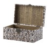 Leo 3-Piece Decorative Storage Box Set - Vintage Floral MDF Boxes with Vegan Leather Lining & Metal Locks - Black & Gray