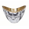Sinzo 10" Gold Aluminum Decorative Bowl - Marble Texture, Modern, Lightweight, Watertight, Gray/White/Gold, 9.8L x 9.8W x 7.3H