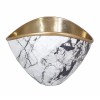 Sinzo 10" Gold Aluminum Decorative Bowl - Marble Texture, Modern, Lightweight, Watertight, Gray/White/Gold, 9.8L x 9.8W x 7.3H