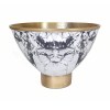 Sinzo 10" Gold Aluminum Decorative Bowl - Marble Textured, Black/White, Modern Centerpiece, Lightweight, Watertight