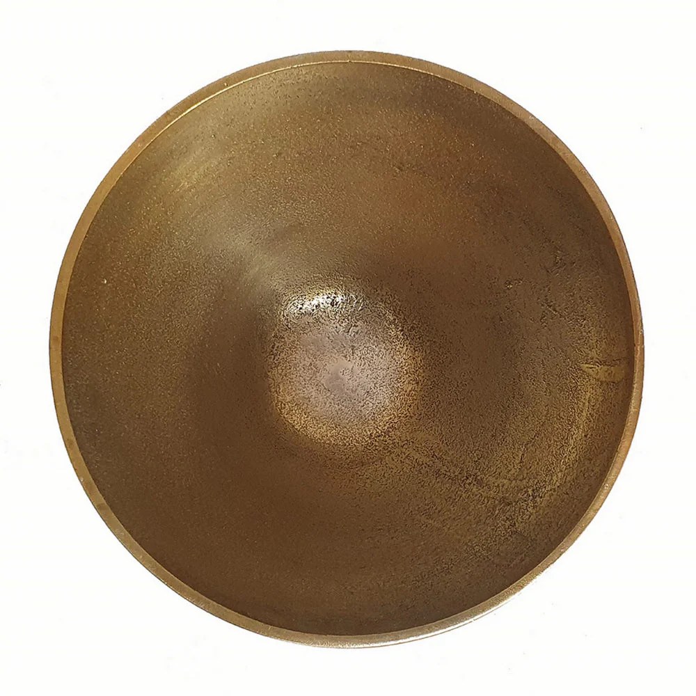 Sinzo 10" Gold Aluminum Decorative Bowl - Marble Textured, Black/White, Modern Centerpiece, Lightweight, Watertight