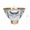 Sinzo 10" Gold Aluminum Decorative Bowl - Marble Textured, Black/White, Modern Centerpiece, Lightweight, Watertight