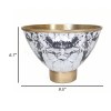 Sinzo 10" Gold Aluminum Decorative Bowl - Marble Textured, Black/White, Modern Centerpiece, Lightweight, Watertight