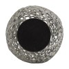 14 Inch Black Aluminum Vase - Tall Curved Cut Out Design, Vintage Style, Decorative Home Decor Accent