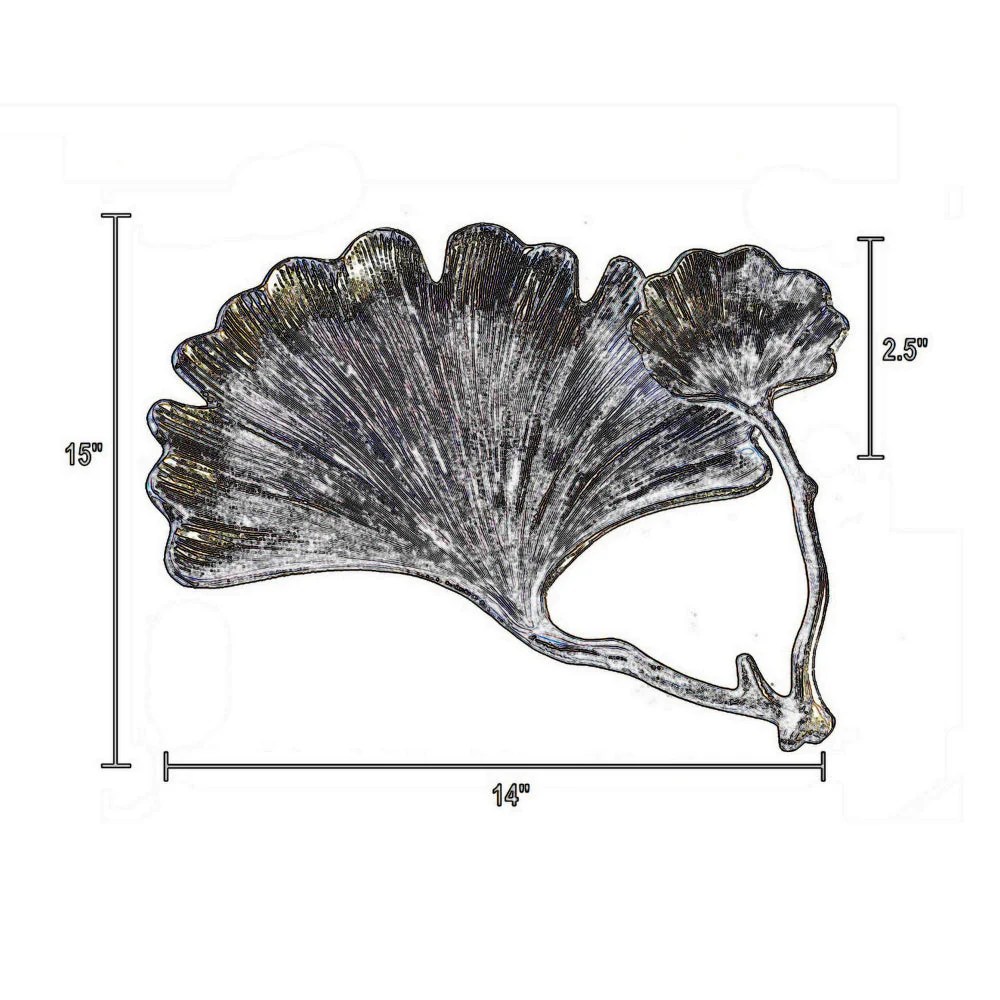 14 Inch Gold Aluminum Decorative Bowl - Textured Double Leaf Design, Home Decor Accent