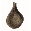 Zelo 11 Inch Gold Aluminum Decorative Vase, Webbed Design, Bottleneck, Ombre, Modern Home Decor