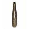 Zelo 11 Inch Gold Aluminum Decorative Vase, Webbed Design, Bottleneck, Ombre, Modern Home Decor