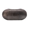 18" Gray Aluminum Oval Disc Vase - Modern Wenge Wood Texture Decorative Vase for Home Decor