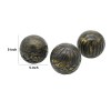 All Nested Mango Wood Decorative Balls - Black & Yellow Orbs Set of 3 - Carved Tabletop Decor