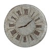 20" Vintage Gray Metal Wall Clock, Roman Numerals, Farmhouse Style, Round Clock, Decorative Clock