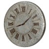 20" Vintage Gray Metal Wall Clock, Roman Numerals, Farmhouse Style, Round Clock, Decorative Clock