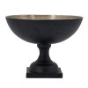 Vintage Gold & Black Aluminum Accent Bowl with Pedestal Stand - 10 Inch Decorative Bowl