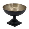 Vintage Gold & Black Aluminum Accent Bowl with Pedestal Stand - 10 Inch Decorative Bowl