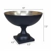 Vintage Gold & Black Aluminum Accent Bowl with Pedestal Stand - 10 Inch Decorative Bowl