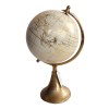 15-Inch Gold & White Modern Globe, Rotating, Aluminum Stand, Decorative Accent