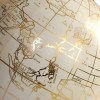 15-Inch Gold & White Modern Globe, Rotating, Aluminum Stand, Decorative Accent