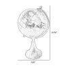 15-Inch Gold & White Modern Globe, Rotating, Aluminum Stand, Decorative Accent