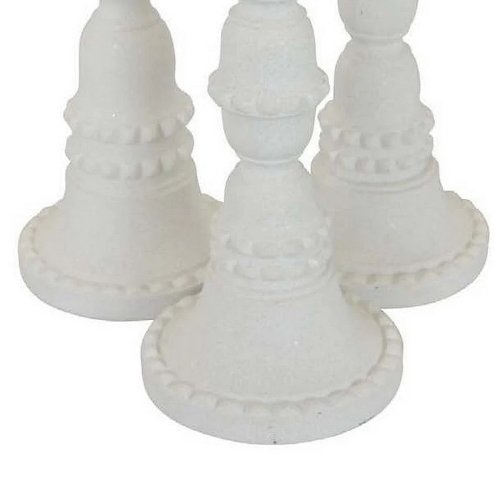 White Resin Candle Holders, Tall Pillar Candle Holders Set of 3, Weighted Base, Home Decor, Tabletop Decor, Accent Decor