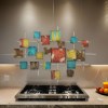 Dobi 36" Multicolor Metal Wall Art Abstract Square Modern Decor